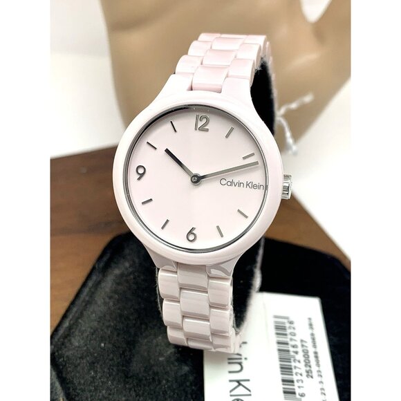 Calvin Klein Women's Watch 25200077 Quartz Pink Blush Ceramic 32mm